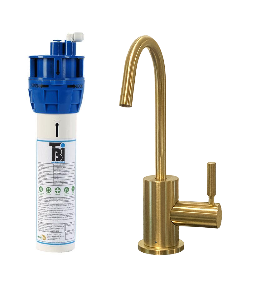 Filtration System Combo - Contemporary C-Spout Cold Water Faucet with Filtration System