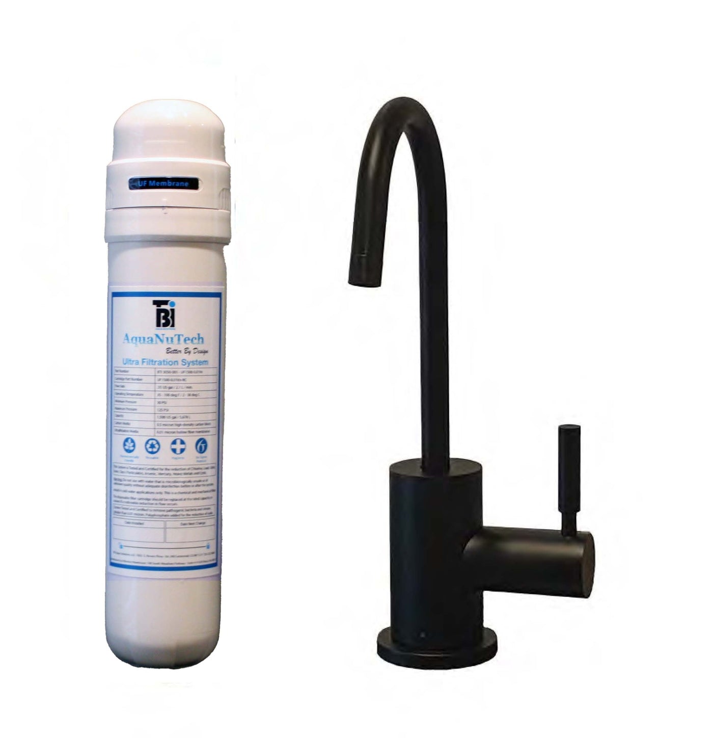 Filtration System Combo - Contemporary C-Spout Cold-Only Faucet ...
