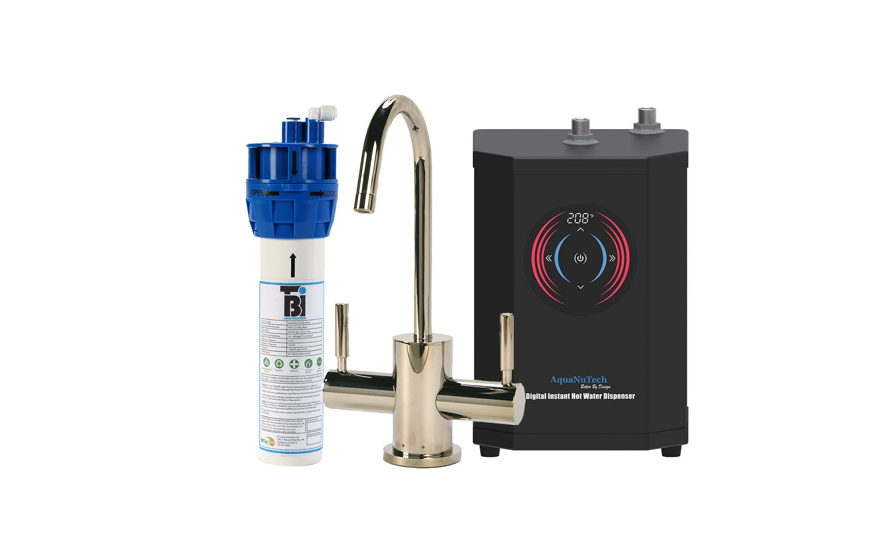 Filtration faucet, water filter, digital instant hot water dispenser package
