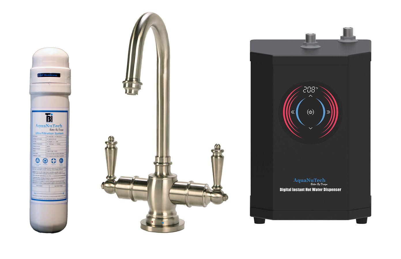 Filtration System Combo - Traditional C-Spout Faucet & Instant Hot ...