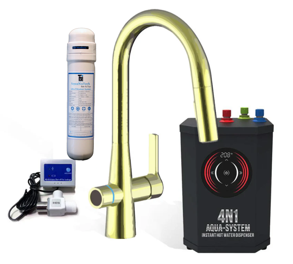 Instant Hot & Cold Kitchen Faucet with Water Filter - 4N1 Aqua