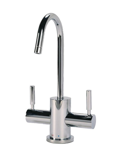 Contemporary C-Spout Hot/Cold Water Filtration Faucet. Chrome