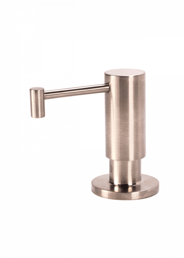 Contemporary Straight Spout Soap/Lotion Dispenser. Brushed Nickel