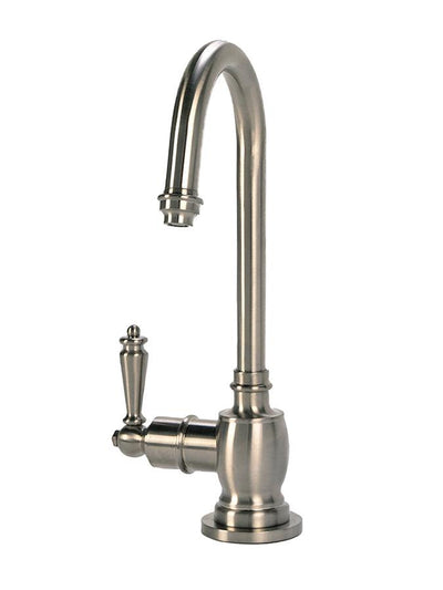Traditional C-Spout Hot Water Filtration Faucet. Brushed nickel