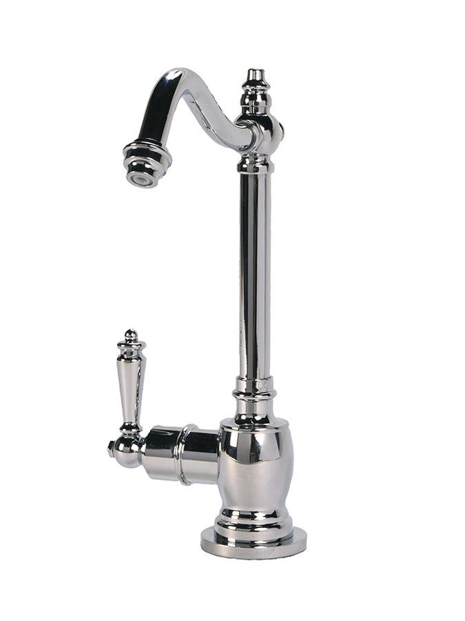 Traditional Hook Spout Hot Water Filtration Faucet. Chrome