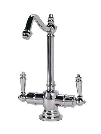 Traditional Hook Spout Hot/Cold Water Filtration Faucet. Chrome