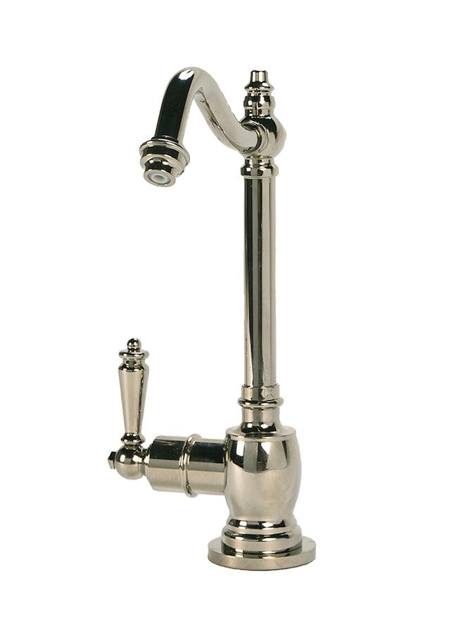 Traditional Hook Spout Hot Water Filtration Faucet. Polished nickel
